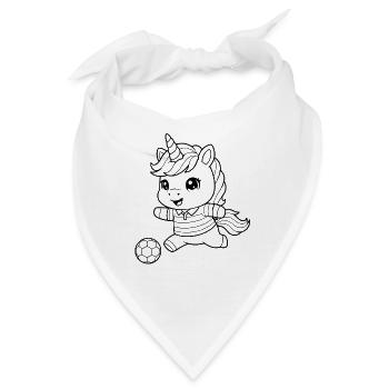 Fußball Einhorn Lustige Cartoon Kunst - Bandana - Weiß - Vorne