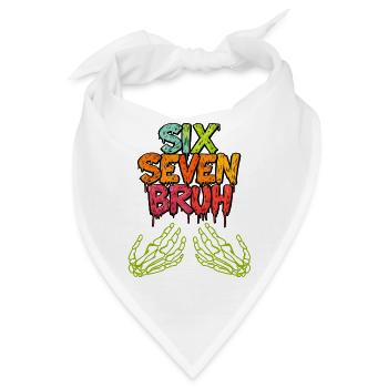 Lustige Brainrot 67 Skelett Hand Halloween Gen Z - Bandana - Weiß - Vorne