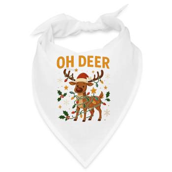 Süßes Rentier Weihnachtsdesign - Bandana - Weiß - Vorne