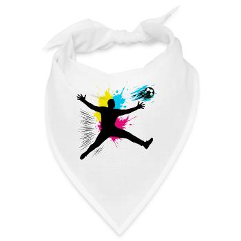 Fußball Torwart Sprung Mit Farbexplosion - Bandana - Weiß - Vorne