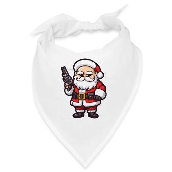 Weihnachtsmann Pistole Santa Weihnachten - Bandana - Weiß - Vorne