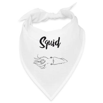 Nautic Design Tintenfisch Tinte Skizze handgezeichnet minimal - Bandana - Weiß - Vorne