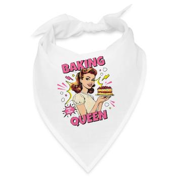 Backen Torte Backkönigin Backfee Bäckerin Pop Art - Bandana - Weiß - Vorne