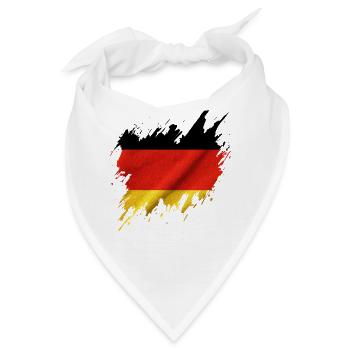 Deutsche Flagge, gerissener Stil - Bandana - Weiß - Vorne
