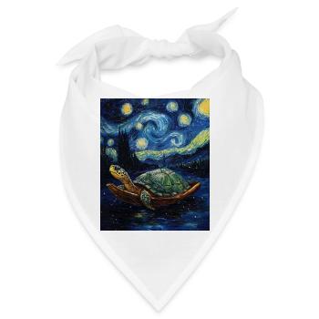 Schildkröte Van Gogh Style - Bandana - Weiß - Vorne