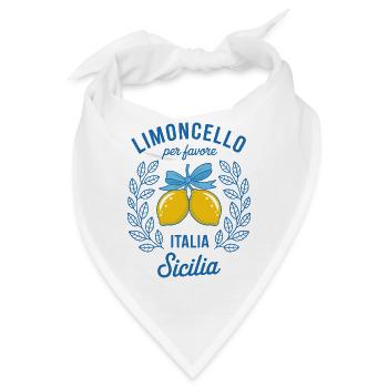Limoncello Sizilien Italien Urlaub Souvenir - Bandana - Weiß - Vorne