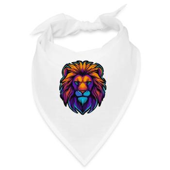 Löwe Bunt - Bandana - Weiß - Vorne