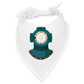 Nautic Design Antiker Taucherhelm Illustration - Bandana - Weiß - Vorne