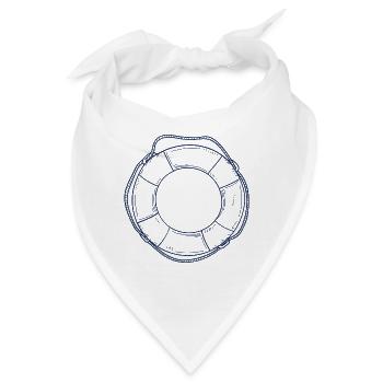 Nautic Design Rettungsring Line Art Nautical - Bandana - Weiß - Vorne