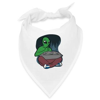 Alien Handpan Design – Cosmic Vibes & Sound - Bandana - Weiß - Vorne