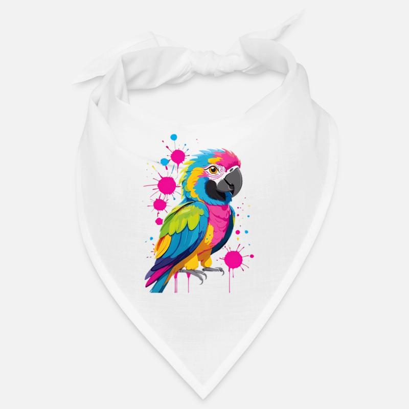 Farbexplosion Papagei Druck Bandana