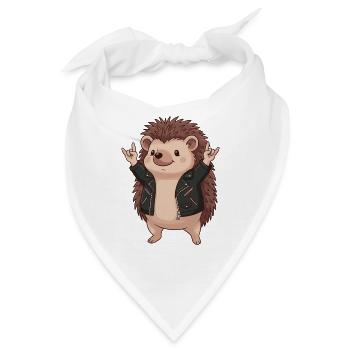 Hedgehog Rocker Lederjacke - Bandana - Weiß - Vorne