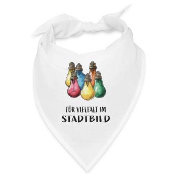 Für Vielfalt im Stadtbild - Bandana - Weiß - Vorne