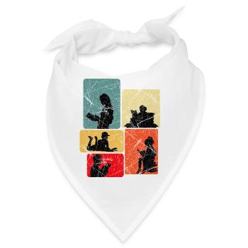 Bücher Lesen, Leseratte - Bandana - Weiß - Vorne