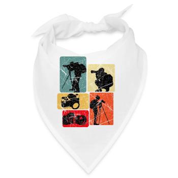 Fotograf Fotografen Linse Shutter Geschenk - Bandana - Weiß - Vorne