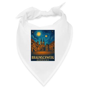 Braunschweig Nachtlicht Stadtmotiv - Bandana - Weiß - Vorne