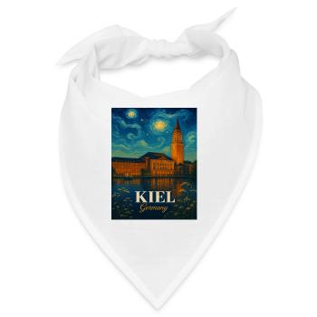 Kiel Nachtansicht Poster Kiel Germany - Bandana - Weiß - Vorne
