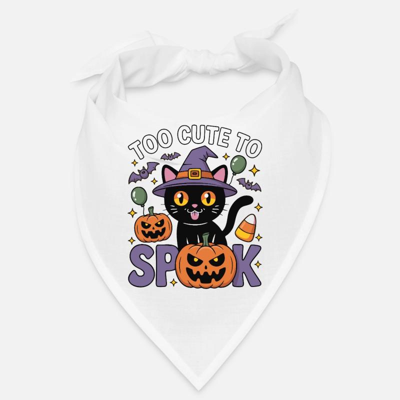 Trop mignon pour être effrayé - Chat sorcière mignon Bandana
