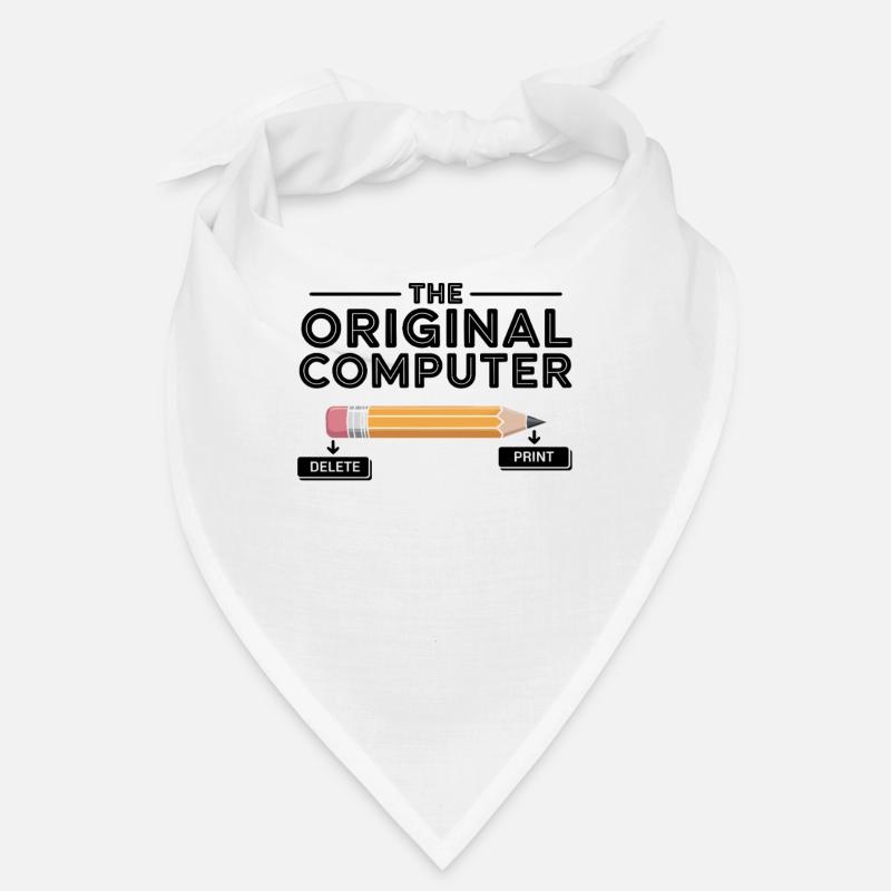 Der Original Computer – Bleistift Delete & Print - Bandana - Weiß