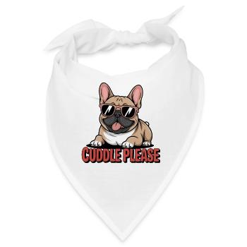  Cuddle Please Französische Bulldogge Mit - Bandana - Weiß - Vorne