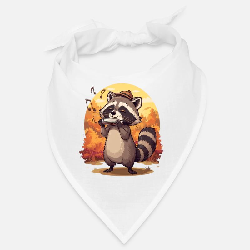 Autumnal raccoon harmonica Bandana