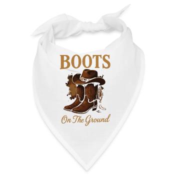 Boots On The Ground Cowboy Style - Bandana - Weiß - Vorne