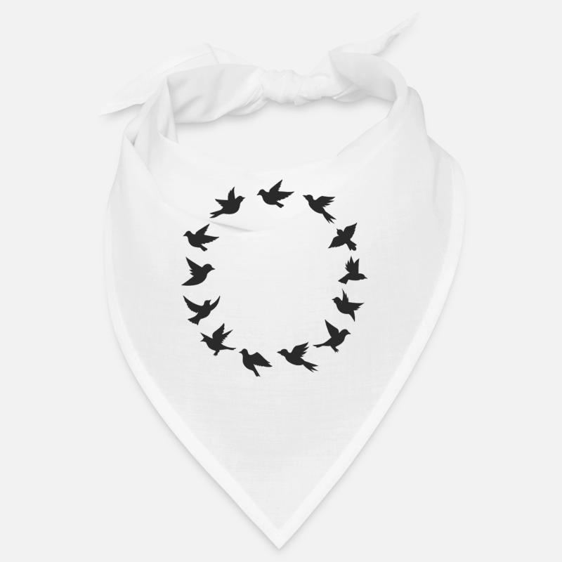 Flying Birds Circle Silhouette Minimalist Bandana