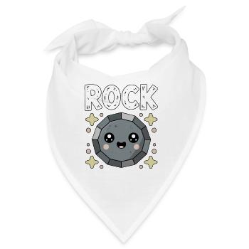 Schere Stein Papier Kawaii Rock - Bandana - Weiß - Vorne