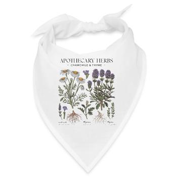Heilpflanzen Kamille Thymian Vintage - Bandana - Weiß - Vorne
