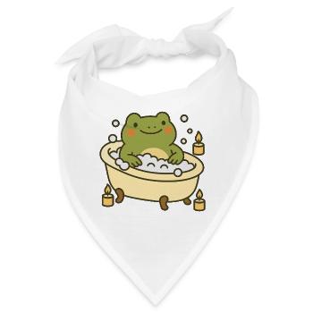 Badender Frosch – Selfcare & Entspannung - Bandana - Weiß - Vorne