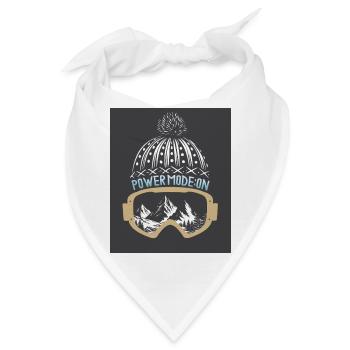 Powder Mode: ON – Ski & Snowboard Design - Bandana - Weiß - Vorne