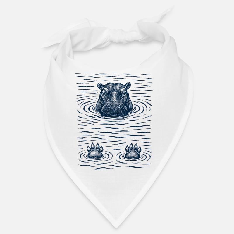 Gechilltes Hippo im Wasser Bandana
