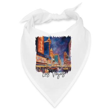 Las Vegas Aquarell, ich liebe Las Vegas - Bandana - Weiß - Vorne