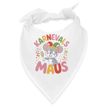 Karnevalsmaus Karneval Köln Kölner Karnevals Maus - Bandana - Weiß - Vorne