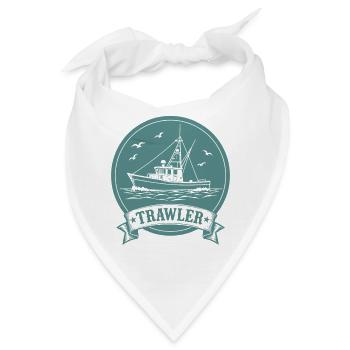 Trawler Fischkutter Ahoi Maritim - Bandana - Weiß - Vorne