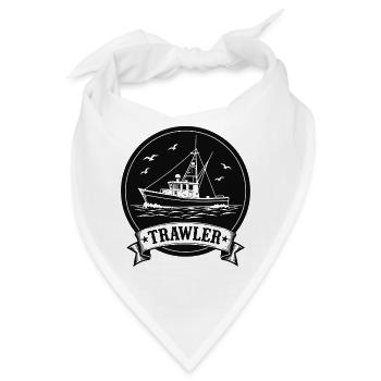 Trawler Fischkutter Ahoi Maritim - Bandana - Weiß - Vorne