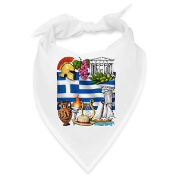 Griechisches Erbe - Bandana - Weiß - Vorne