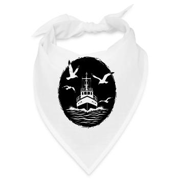 Fischkutter Trawler Fischer Meer - Bandana - Weiß - Vorne