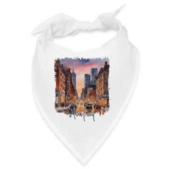 Montreal Aquarell – ich liebe Montreal - Bandana - Weiß - Vorne