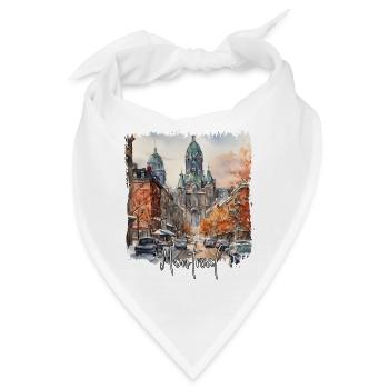 Montreal Aquarell, Montreal, Kanada - Bandana - Weiß - Vorne