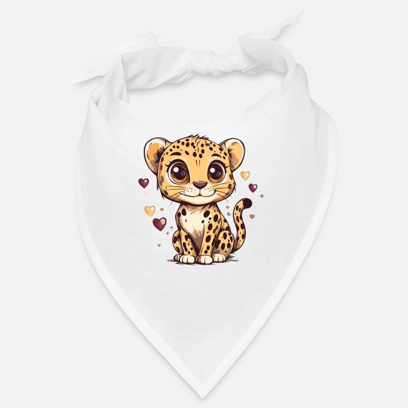 Cute leopard boy heart design Bandana