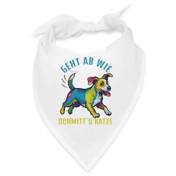 Geht ab wie Schmitts Katze – bunter Hund - Bandana - Weiß - Vorne