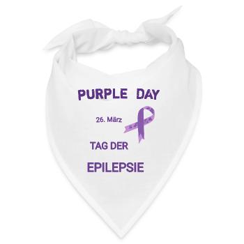 Purple Day Epilepsie Aufklärung - Bandana - Weiß - Vorne