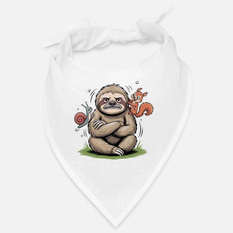 Selbstbewusstes Faultier mit Begleitfreunden Bandana