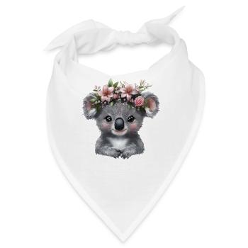 Koala mit Blütenkrone Illustration - Bandana - Weiß - Vorne