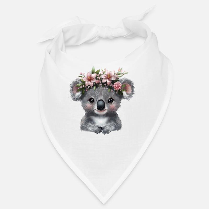Koala with flower crown illustration Bandana