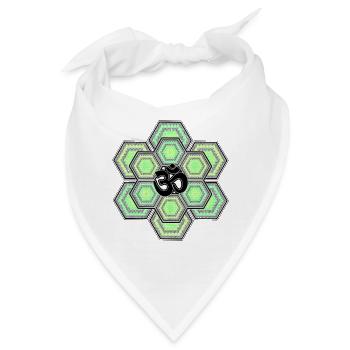 Om Symbol Aum Hexagon Mandala Yoga Meditation - Bandana - Weiß - Vorne