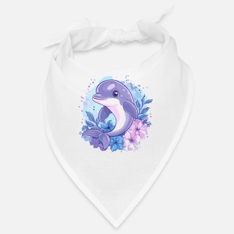 Dauphin dans le cercle de fleurs Bandana