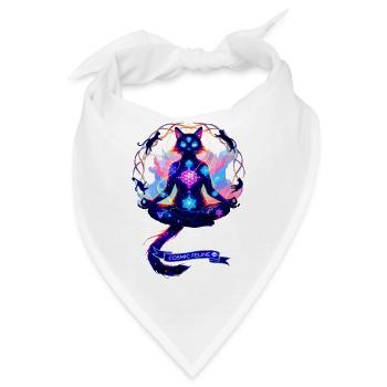 Cosmic Chakra Katze - Bandana - Weiß - Vorne
