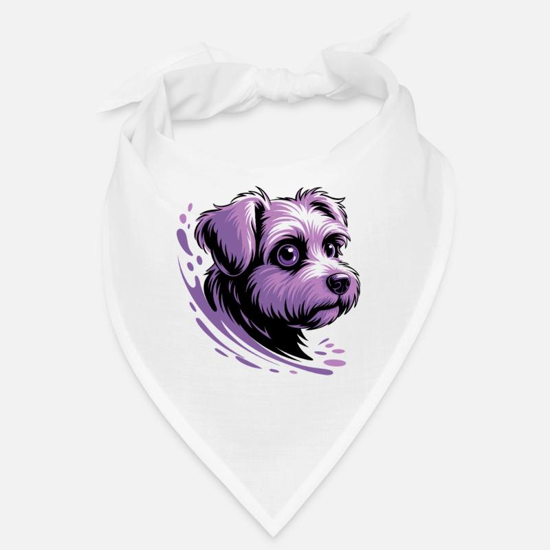 Portrait d’éclaboussure de chiot violet Bandana